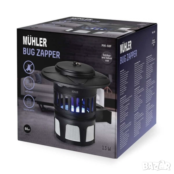 Инсектицидна лампа Muhler, 13W, 60m2, снимка 1