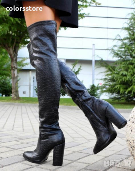 Ботуши на ток - черен крок - 049, снимка 1