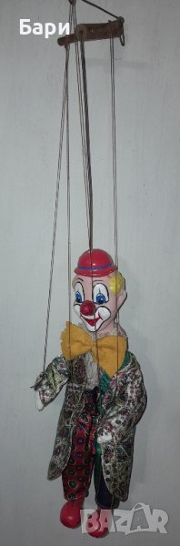 Марионетка Шмидер- Клоун от истинско дърво, ръчна изработка 3, снимка 1