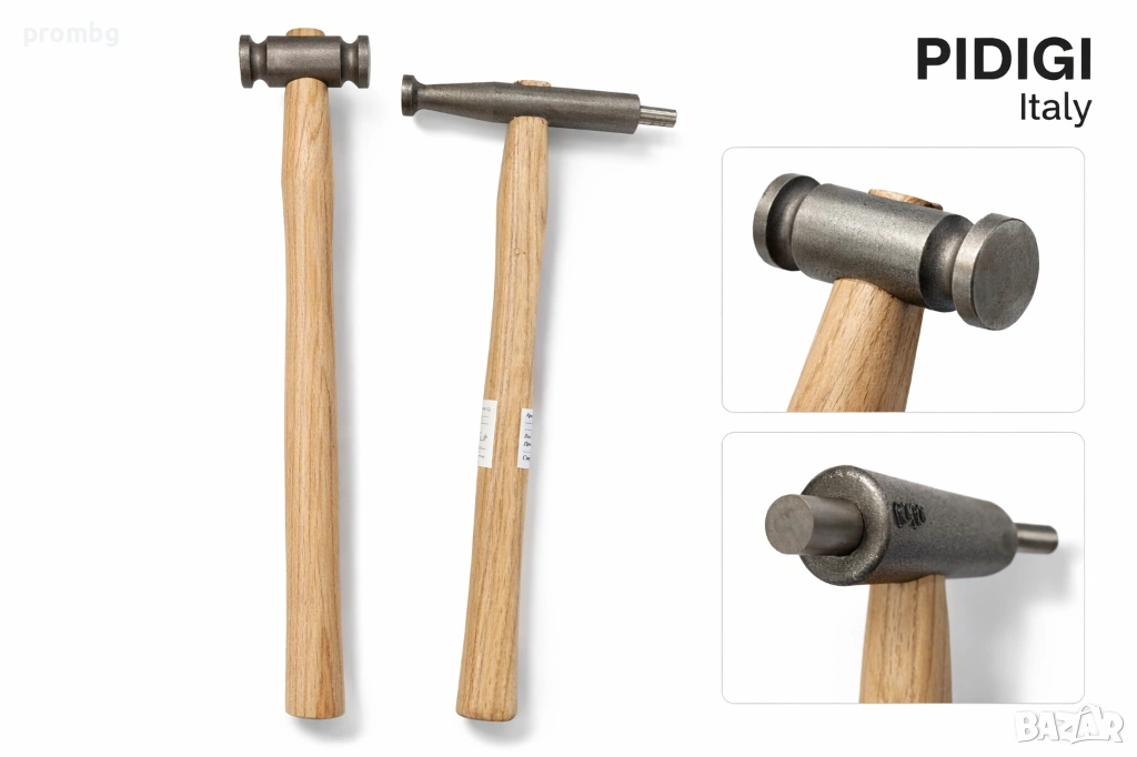 професионален чук, кожарски, обущарски, тапицерски, сарашки, 2 модела, Италия, снимка 1