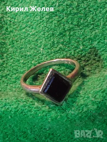 СТИЛЕН СКЪПОЦЕНЕН СРЕБЪРЕН ПРЪСТЕН СРЕБРО 925 с ШЛИФОВАН ЧЕРЕН ОНИКС 71211, снимка 15 - Пръстени - 49704252