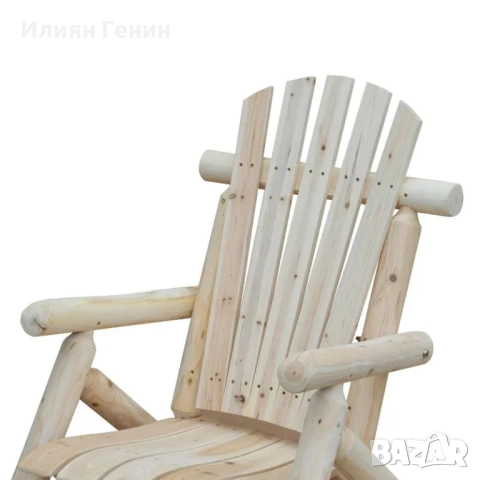 Градински стол Outsunny Adirondack, дървен стол , снимка 9 - Градински мебели, декорация  - 52033550