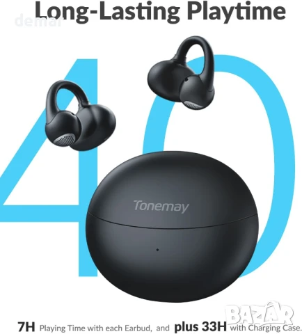 TONEMAY Q6 Отворени слушалки с щипка, LDAC Hi-Res безжично аудио, снимка 6 - Безжични слушалки - 51338323