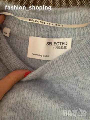 Пуловер Selected Femme в бебешко синьо, размер М, снимка 7 - Блузи с дълъг ръкав и пуловери - 47785066