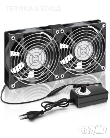 PC вентилатор двоен, 240 мм, Регулируем, AC вентилатор 220V - 240V, 2750 об/мин, преносим, снимка 1