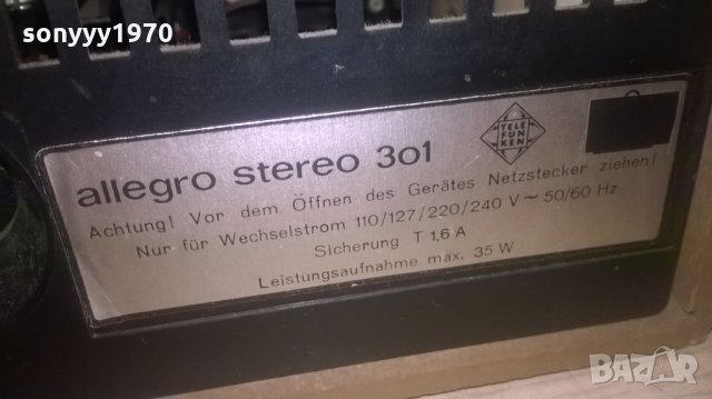 telefunken allegro stereo 301 receiver-внос германия, снимка 15 - Ресийвъри, усилватели, смесителни пултове - 27998767