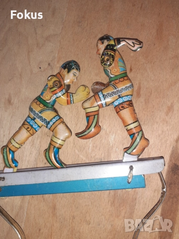 Стара ламаринена играчка - боксьори, снимка 4 - Антикварни и старинни предмети - 52280892