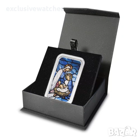 1 oz оцветена 999 чисто сребро Pamp Bar Holiday Nativity 2025 Proof , снимка 4 - Нумизматика и бонистика - 53369057