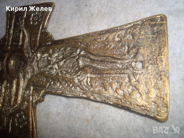 ГОЛЯМ СТАР БРОНЗОВ КРЪСТ ПРАВОСЛАВНО РАЗПЯТИЕ за СТЕНА АПЛИКАЦИЯ ОБКОВ МАЙСТОРСКА ИЗРАБОТКА 32009, снимка 12 - Декорация за дома - 38129319