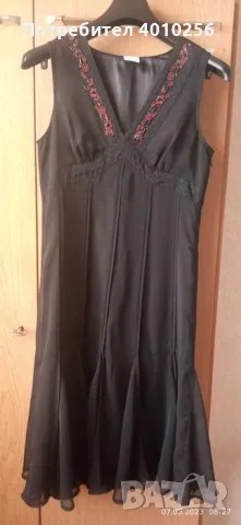 НОВА КОПРИНЕНА ЧЕРНА БАЛНА РОКЛЯ ДО КОЛЕНЕТЕ р. М, снимка 10 - Рокли - 49004528