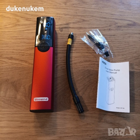 Електрическа помпа за гуми Woowind BP188 150 PSI с авто стоп, LCD дисплей, снимка 9 - Аксесоари за велосипеди - 53039547