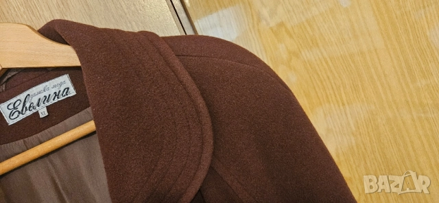 Кафяво дълго палто, XL, снимка 7 - Палта, манта - 51786666