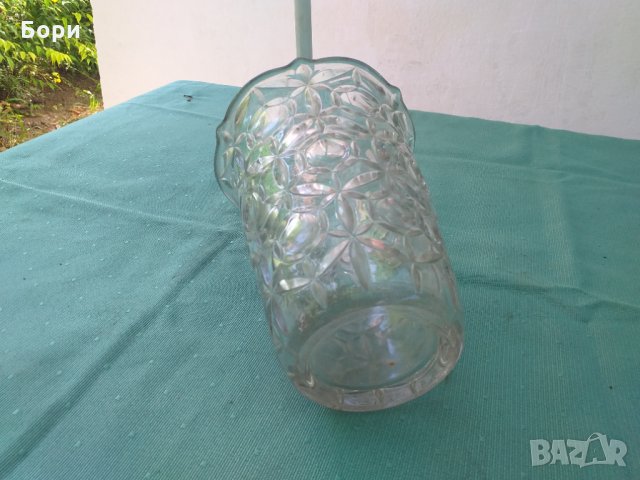 Стара стъклена ваза, снимка 4 - Вази - 33433032