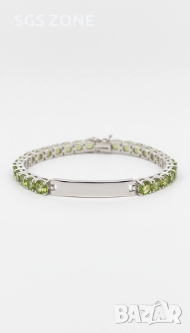 СРЕБЪРНА ГРИВНА 925 С НАТУРАЛЕН ПЕРИДОТ, снимка 8 - Гривни - 52709167