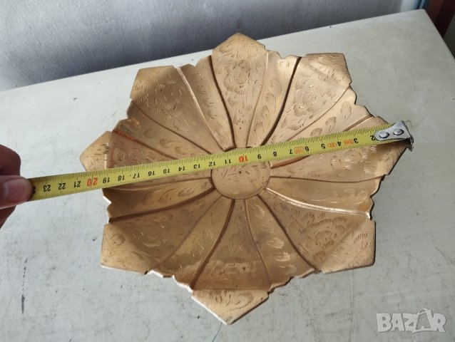 месингова купа в стил арт деко, снимка 3 - Антикварни и старинни предмети - 42991656