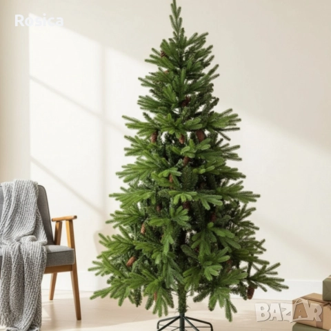 Красива коледна елха с естествено излъчване – празниците започват тук!, снимка 2 - Декорация за дома - 52242516