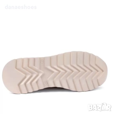 Дамски спортни обувки от естествена кожа  в бежов цвят , снимка 5 - Дамски ежедневни обувки - 42278116