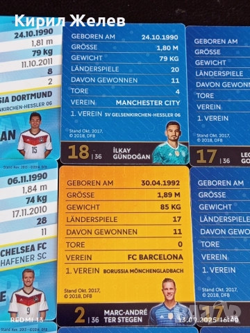 Колекционерски картички на футболисти ИЛКАИ ГЮНДОГАН,МАРК АНДРЕ ТЕР СТЕГЕН,ЛИОН ГОРЕТЗКА 51011, снимка 11 - Колекции - 51702277