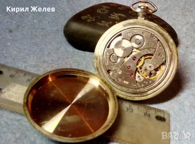 МЪЛНИЯ с КОРАБ Стар РУСКИ ДЖОБЕН ЧАСОВНИК МОЛНИЯ СДЕЛАНО в СССР РАБОТЕЩ Колекционерски МОДЕЛ 49108, снимка 3 - Джобни - 48275629