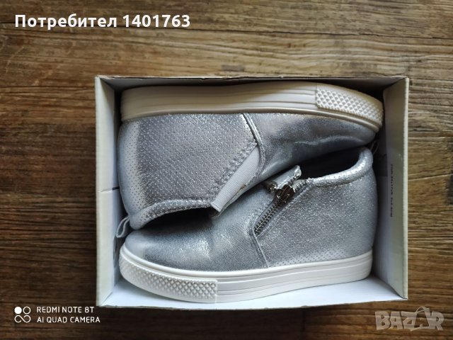 Нови сребристи обувки със скрита платформа, снимка 5 - Дамски ежедневни обувки - 33296484