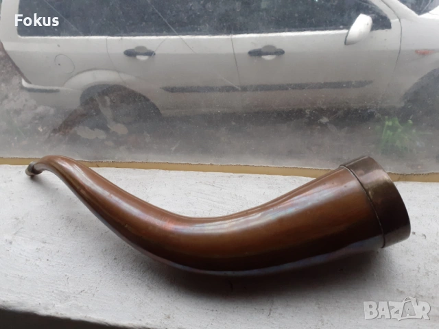 Страхотен голям масивен меден рог - бакър - Уникат, снимка 2 - Антикварни и старинни предмети - 53335775
