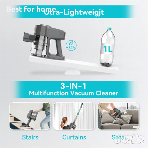 Мощна акумулаторна прахосмукачка с турбо четка Chunhua JH656, снимка 3 - Прахосмукачки - 44905722