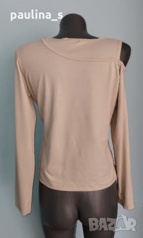 Блуза с дълъг ръкав и открито рамо "Chasse Croise" / голям размер , снимка 7 - Тениски - 28414796
