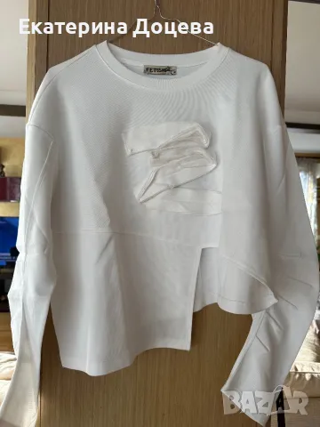 Бяла памучна блуза Фетиш