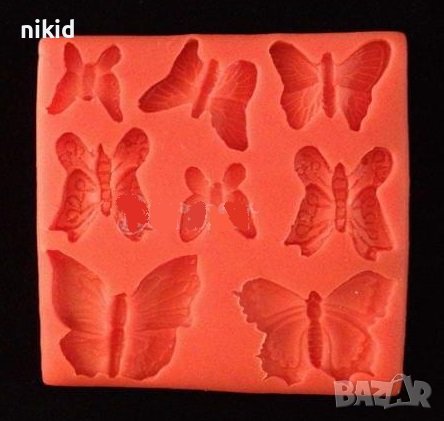 8 пеперуди пеперуда силиконов молд форма фондан шоколад декор , снимка 1 - Форми - 37577161