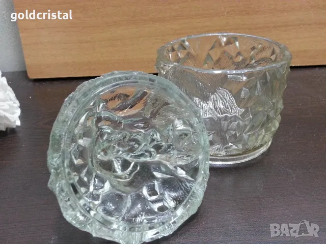 стара стъклена захарница бонбониера , снимка 4 - Антикварни и старинни предмети - 48855799
