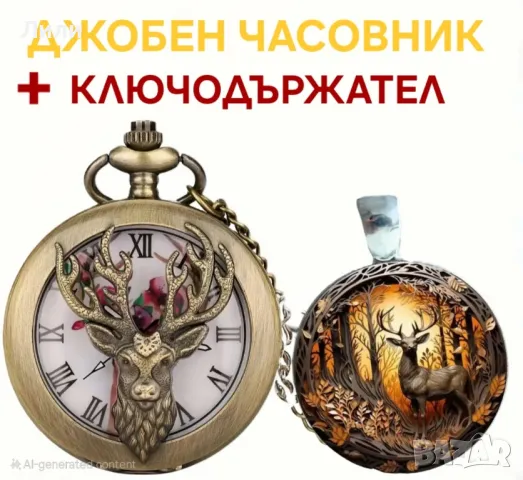 Подаръчен Комплект за рибари или ловджии: Часовник и ключодържател, снимка 6 - Мъжки - 48412780