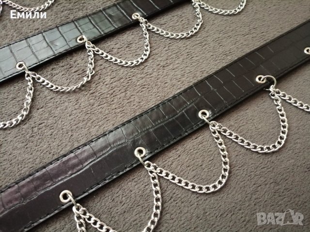 Нов дамски кожен колан за талия-ханш със синджири р-р S, M, L, снимка 10 - Колани - 44017919