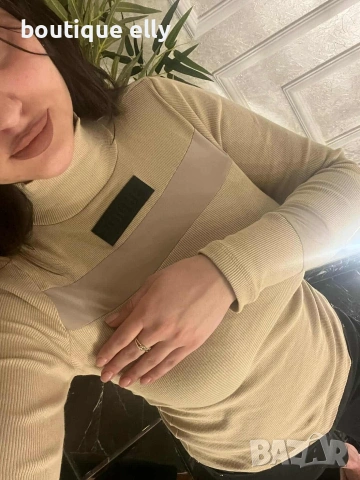 блуза рипс vogue в бяло и бежово, снимка 4 - Блузи с дълъг ръкав и пуловери - 51570395