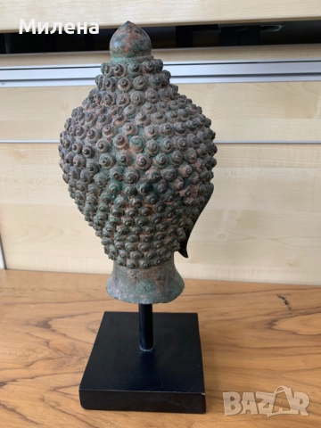 Бронзова глава на Буда, снимка 5 - Антикварни и старинни предмети - 52478018