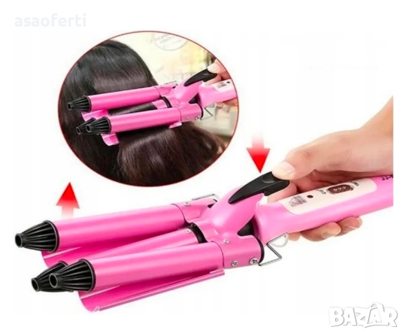 Професионална тройна маша за ретро вълни Junjun JJ-928 (180°C - 210°C)