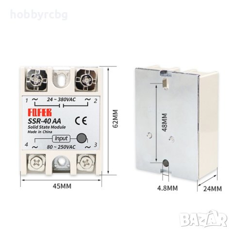 Солид стейт реле 80-250VAC товароносимост 40А 24-380 VAC, снимка 5 - Резервни части за машини - 40758617