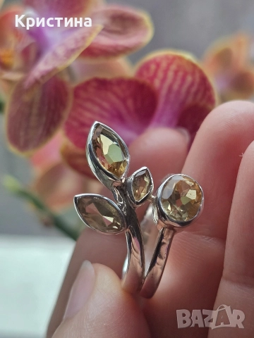 Нов сребърен пръстен с Цитрин