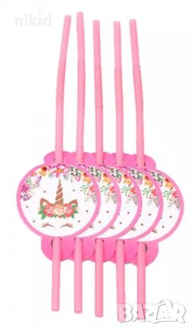 Еднорог Unicorn 10 бр парти сламки рожден ден