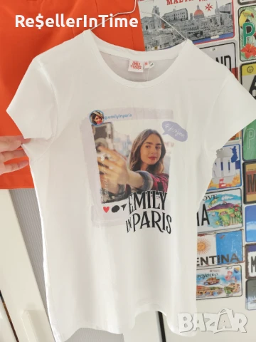 Лот от нова тениска Emily in Paris  и пола H&M, снимка 8 - Тениски - 50749498