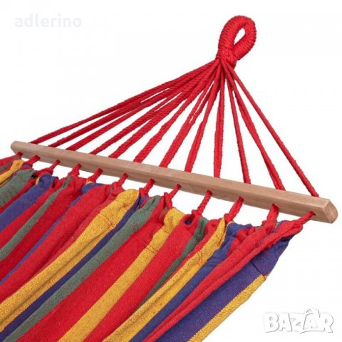 Двоен хамак, 280х150 см, шарен, 190 кг, градински двоен хамак, с летви, бразилски хамак, снимка 3 - Градински мебели, декорация  - 34161032