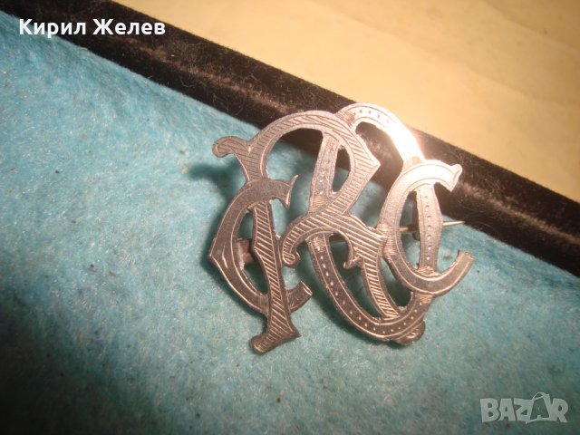 СТАРА РЯДКА ПОСРЕБРЕНА МАЙСТОРСКА ЗНАЧКА БРОШКА АБРЕВИАТУРА ОРНАМЕНТИКА РЕТРО КОКАРДА ЗНАК 25551 , снимка 6 - Колекции - 35585797