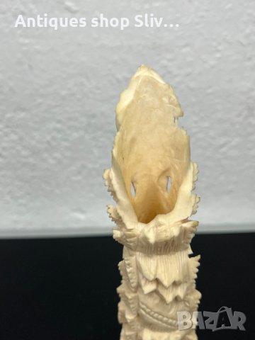 Азиатска ръчно резбована фигура от кост. №5022, снимка 7 - Колекции - 44104723