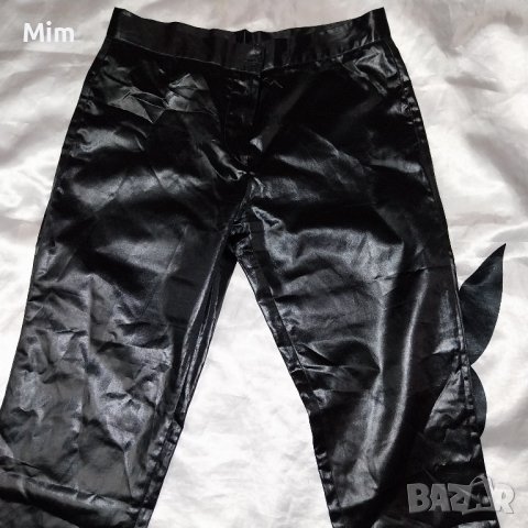 S Черен сатенен панталон/ клин/