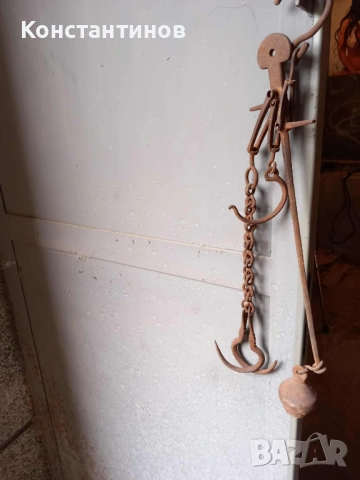 Стар кантар с топуз, снимка 2 - Антикварни и старинни предмети - 53178722