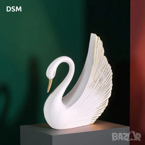 Нова Статуетка Лебед - Фигура за Декорация бял или черен -20см, снимка 2 - Статуетки - 53423930