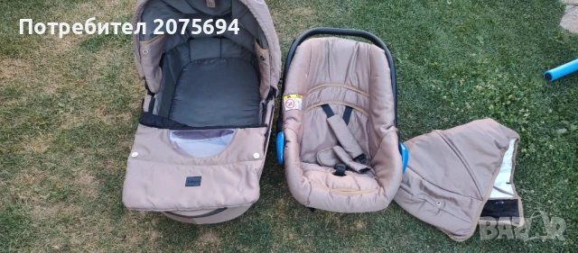 Детска количка Fintera Elegance 3 в 1 и Детска кошара Никол с люлеещ механизъм, снимка 6 - Детски колички - 51075902