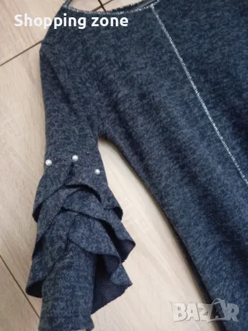 Плътна разкроена рокля с перли, снимка 2 - Рокли - 48455582