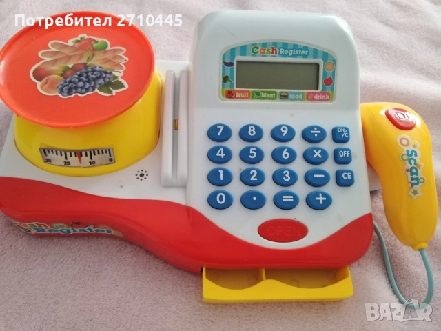 Касов апарат с везна и кола за яздене, снимка 2 - Играчки за стая - 52583873