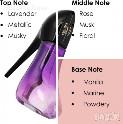 Дамски парфюм Chic Girl Purple BN Parfums, 100мл, снимка 7 - Дамски парфюми - 52224026