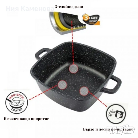 Комплект тенджери – Cheffinger от 3 части с мраморно покритие и капаци + подарък 2 ръкавици, снимка 4 - Съдове за готвене - 53151019